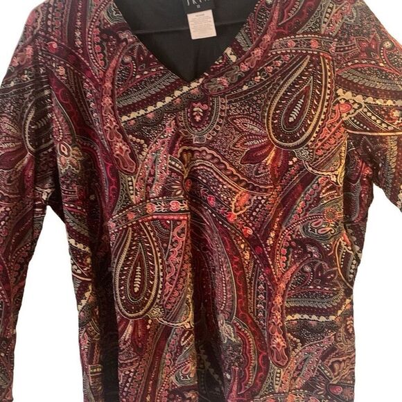 Pre Owned Women’s JKLA II Paisley Print Style Blouse Sz 18/20W Hippie Vibe - Picture 6 of 11